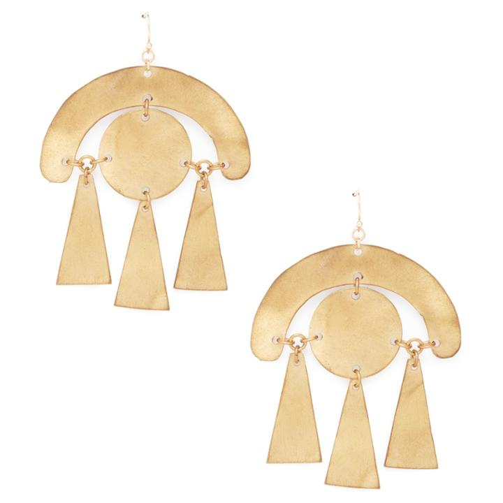 Sole Society Sole Society Geo Statement Drop Earrings - Antique Gold