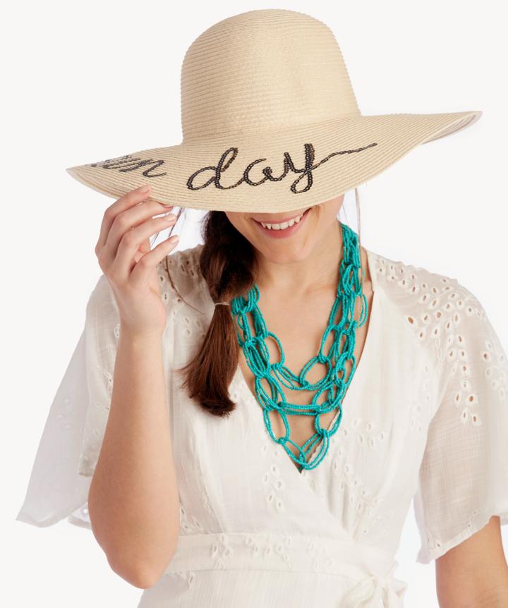 Sole Society Sole Society Sun Hat W/ Sequin Embroidery Natural One Size Os Straw