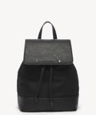 Sole Society Sole Society Dipia Backpack Canvas Black Vegan Leather Cotton Size Os
