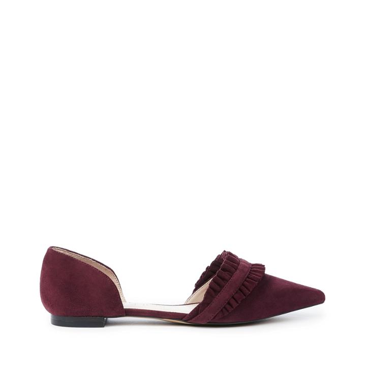 Sole Society Sole Society Rosalind Ruffle Dorsay Flat - Merlot-5