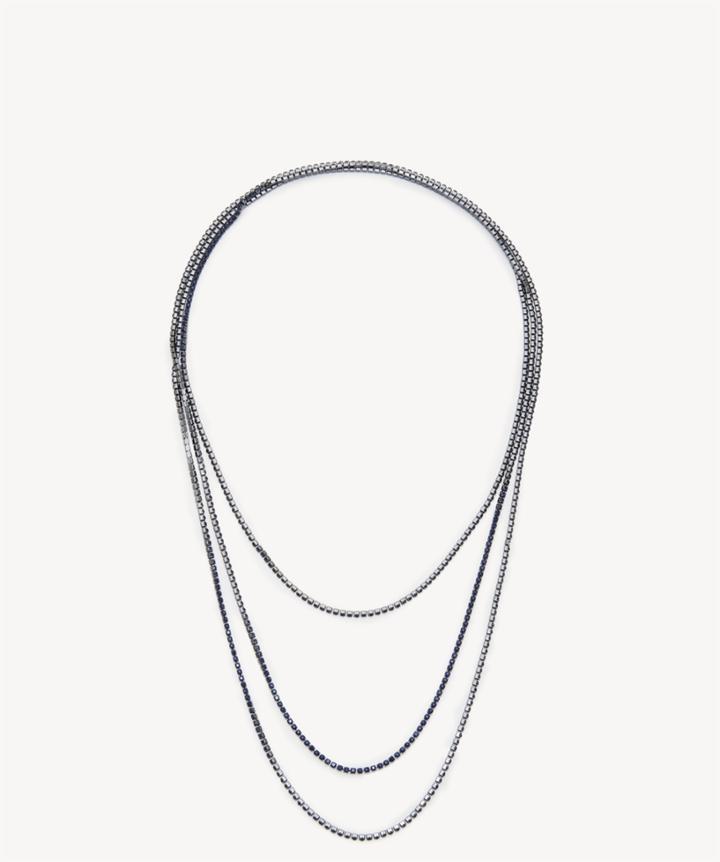 Sole Society Sole Society Dainty Layered Crystal Necklace Navy One Size Os