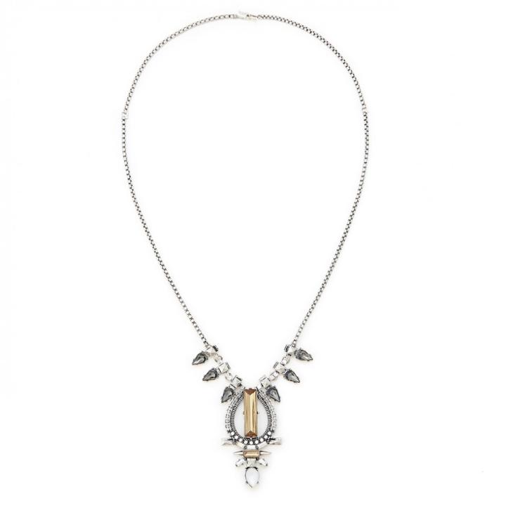Sole Society Sole Society Oversize Stone Pendant Necklace - Silver-one Size