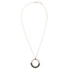 Sole Society Sole Society Genuine Leather Wrapped Pendant - Olive-one Size