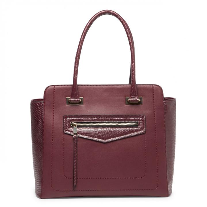 Sole Society Sole Society Annaleigh Exotic Structured Tote - Berry-one Size