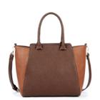 Sole Society Sole Society Jeanine Mixed Material Winged Satchel - Cognac Combo