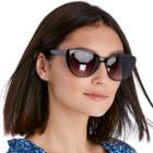 Sole Society Sole Society Lor Mid Size Cat Eye Sunglasses - Black-one Size