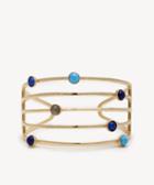 Sole Society Women's Statement Cuff Bracelet 12k Soft Polish Gold/labradorite/dark Blue Opal/turquoise/lapis One Size From Sole Society