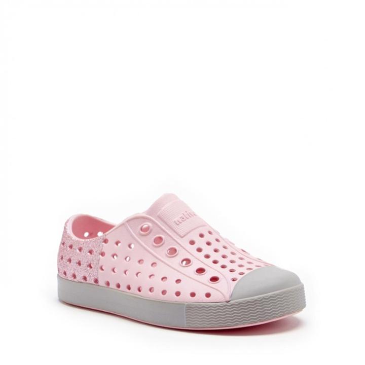 Native Native Jefferson Glitter Child Waterproof Sneaker - Princess Pink Glitter-5t