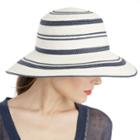 Sole Society Sole Society Multi Stripe Straw Bucket - Cream Navy