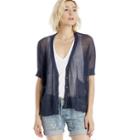 Sole Society Sole Society Sheer Cardigan With Pockets - Denim