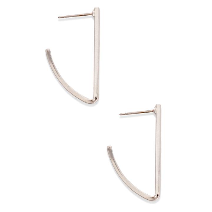 Sole Society Sole Society Modern Curve Drop Earring - Silver