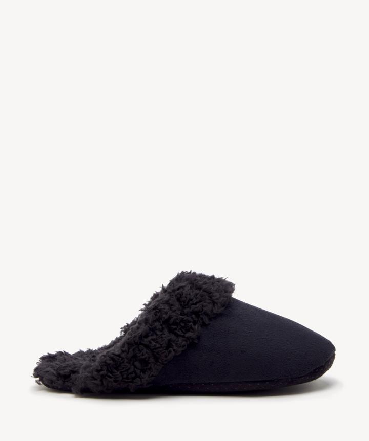Sole Society Women's Faux Suede Slippers Black Size S/m Acrylic Polyester From Sole Society