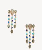 Sole Society Women's Chandelier Earrings 12k Soft Polish Gold/dark Blue Opal/turquoise/lapis One Size From Sole Society