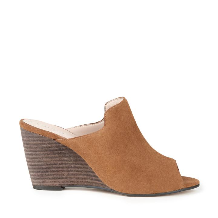 Sole Society Sole Society Drew Peep Toe Wedge - Cognac