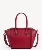 Sole Society Sole Society Amada Vegan Crossbody Satchel Bag Ruby Leather