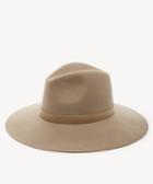 Sole Society Women's Wide Brim Wool Hat Taupe One Size Faux Leather From Sole Society