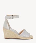 Vince Camuto Vince Camuto Leera Espadrille Wedges Metallic Silver Size 5.5 Leather From Sole Society