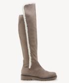 Sole Society Women's Juno Faux Shearling Suede Stretch Boots Fall Taupe Size 5 From Sole Society