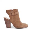 Sole Society Sole Society Perin Laser Cut Suede Slingback Bootie - Tan-11