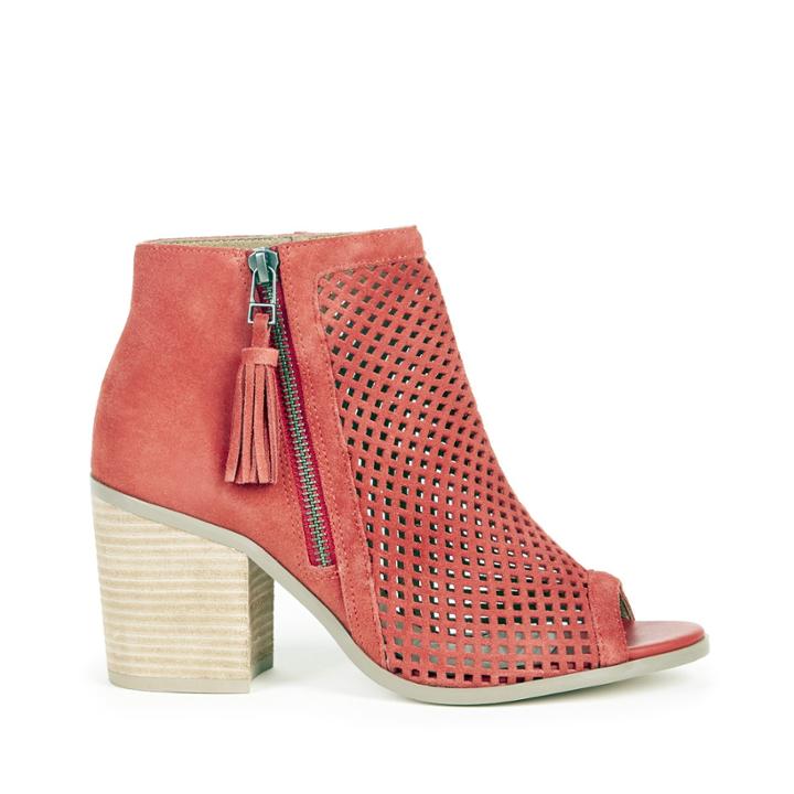Sole Society Sole Society Dallas Perforated Peep Toe Bootie - Paprika