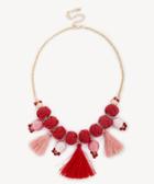 Sole Society Sole Society Meeko Tassel Statement Necklace Coral One Size Os