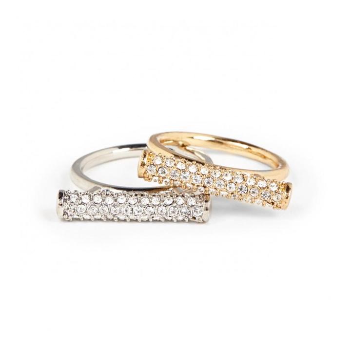 Sole Society Sole Society Crystal Ring Set - Multi-7