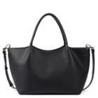Sole Society Sole Society Cindy Vegan Leather Slouchy Tote - Black