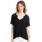 Sloane Rouge Sloane Rouge Lace Inset Top With Shirring - Black