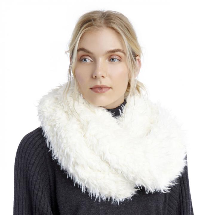 Sole Society Sole Society Oversize Shag Infinity Scarf - Cream