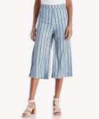 J.o.a. J.o.a. Wide Leg Pants With Side Slit Blue Stripe Size Extra Small From Sole Society