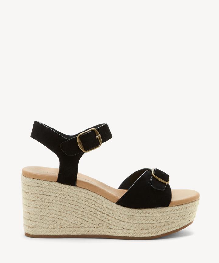 Lucky Brand Lucky Brand Naveah Espadrille Wedges Black Size 5 Suede From Sole Society