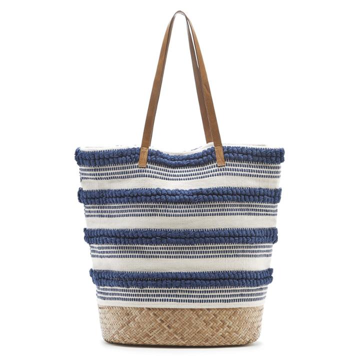 Sole Society Sole Society Playa Oversize Stripe Tote - Navy