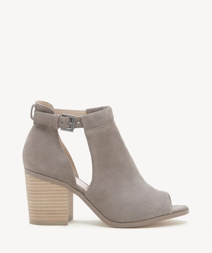 Sole Society Sole Society Ferris Block Heels Sandals Mushroom Size 5 Suede