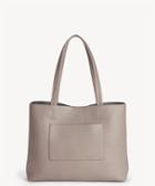 Sole Society Sole Society Jaya Oversize Tote W/ Front Pocket Taupe Faux Leather