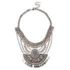 Sole Society Sole Society Aztec Statement Necklace - Antique Silver