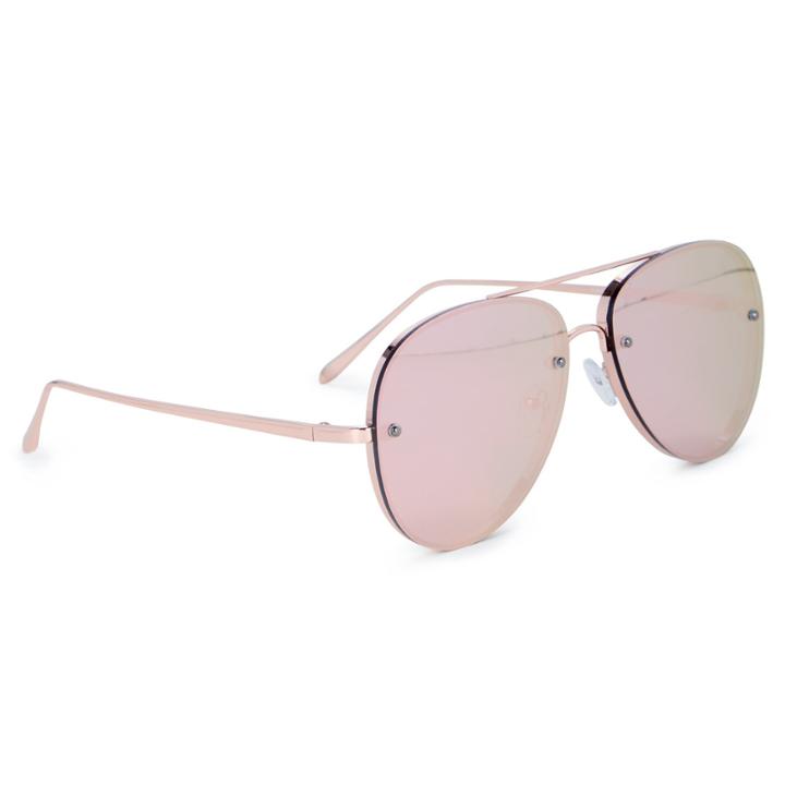 Sole Society Sole Society Lenox Rimless Aviator Sunglasses - Rose Gold