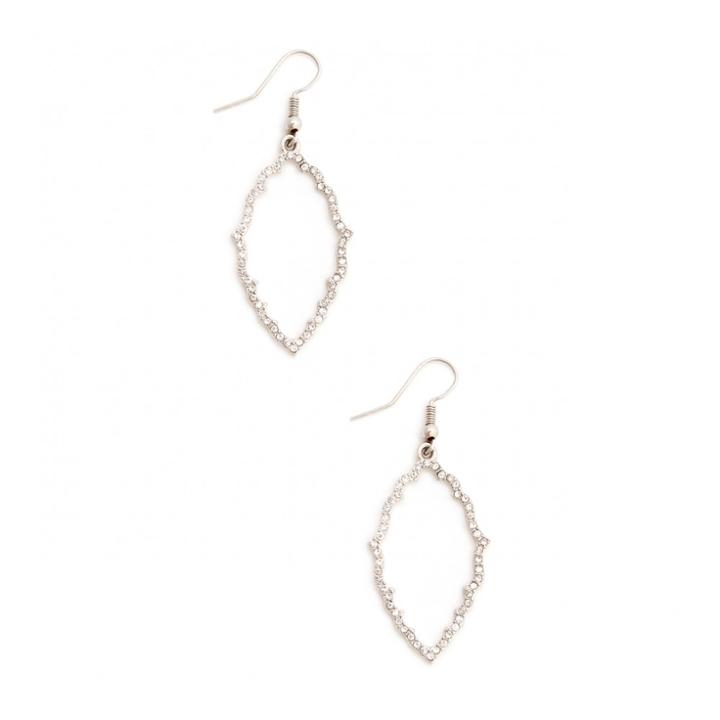 Sole Society Sole Society Crystal Trellis Hoop - Silver-one Size
