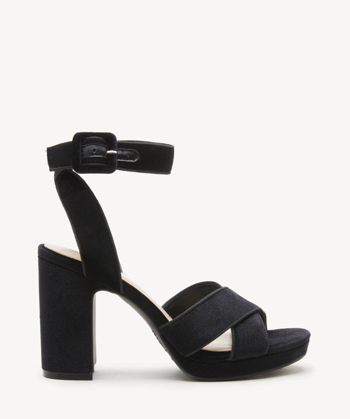 Sole Society Women's Rafianna Platform Sandals Black Size 5 Velvet From Sole Society