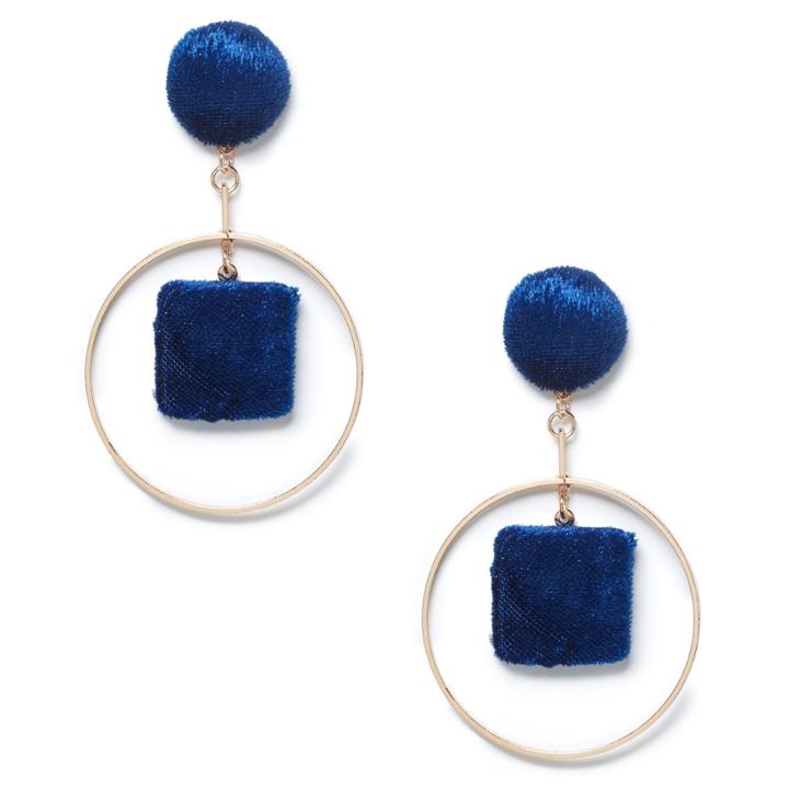 Sole Society Sole Society Le Gala Velvet Statement Earrings - Sapphire Blue-one Size