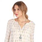 Sole Society Sole Society Long Stone Pendant Necklace - Silver Turquoise-one Size