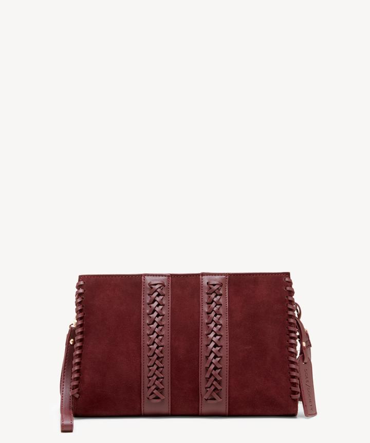 Sole Society Women's Wahli Clutch Genuine Suede Oxblood From Sole Society