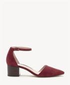 Sole Society Sole Society Katarina Two Piece Block Heels Pumps Rumba Red Size 5.5 Suede