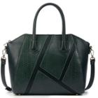 Sole Society Sole Society Chase Vegan Panel Satchel W/ Exotic Detail - Emerald