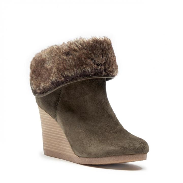 Lucky Brand Lucky Brand Torynn Winter Wedge Bootie - Dark Moss Italian Olive-7