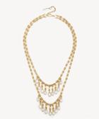 Sole Society Women's Two Row Necklace Worn Gold/ivory Pearl One Size From Sole Society
