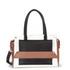 Sole Society Sole Society Everly Colorblock Structured Satchel - Black Cognac-one Size