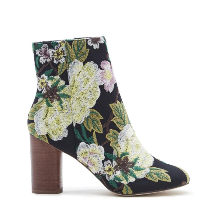 Sole Society Sole Society Mullholland Cylinder Heel Bootie - Green Multi Embroidery