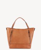 Sole Society Sole Society Nera Tote Side Zip Large Cognac Vegan Leather