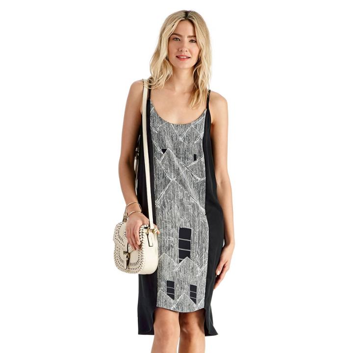 Stylesaint Stylesaint Luxe Twill And Silk Scallop Dress - Geo