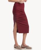 La Made La Made Women's Gathered Midi Skirt In Color: Wineberry Size Xs From Sole Society